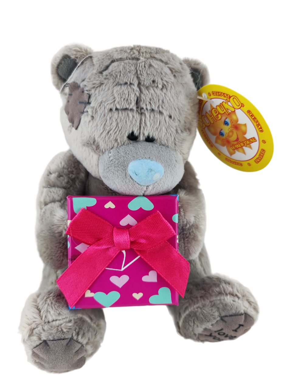 Мягкая игрушка Мишка Тедди с розовой квадратной подарочной коробкой 17см 119052, фото №1