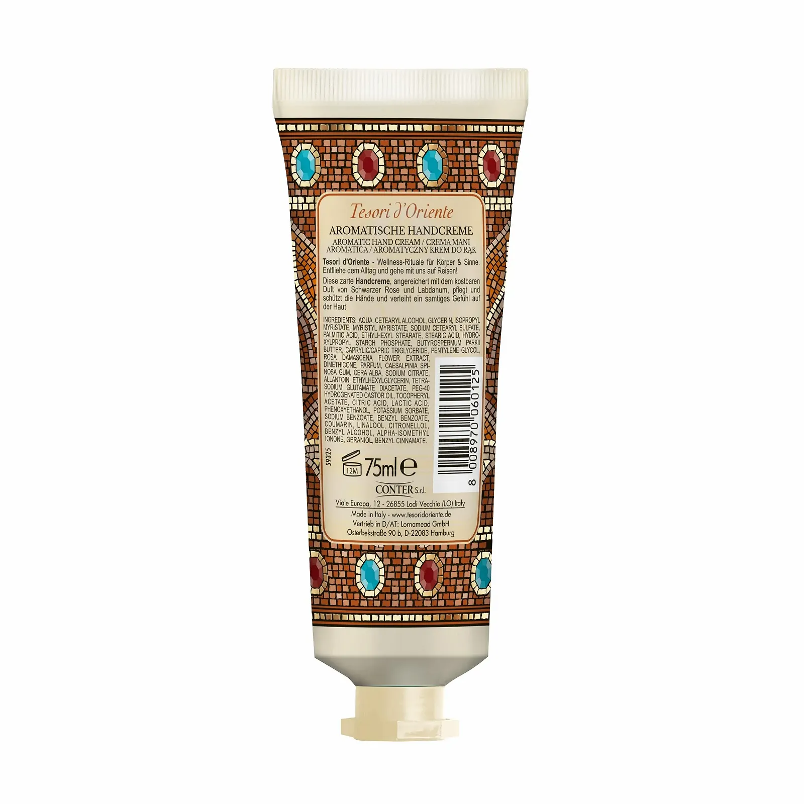 Крем для рук Tesori d'Oriente Byzantium Чёрная Роза и Лабданум 75 мл, фото №1 Крем для рук Tesori d'Oriente Byzantium Чёрная Роза и Лабданум 75 мл, фото №1