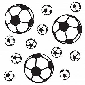 Наклейка на стіни kleb-Drauf 13 Footballs чорна матова - Фото 1