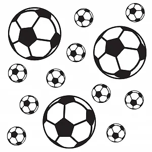 Наклейка на стіни kleb-Drauf 13 Footballs чорна матова - Фото 1