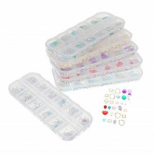 Стразы для ногтей Beavorty в коробке с блестками 12 г, с полосками, заклепками, нежные жемчужины, патчи для блестящих ногтей для женщин и девушек - Фото 1