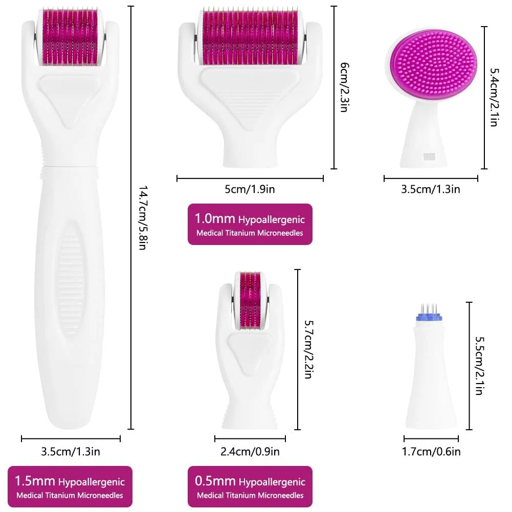 Ролер Derma LOPHE 6-в-1 Мікроголковий для тіла та обличчя для догляду за шкірою, фото №2