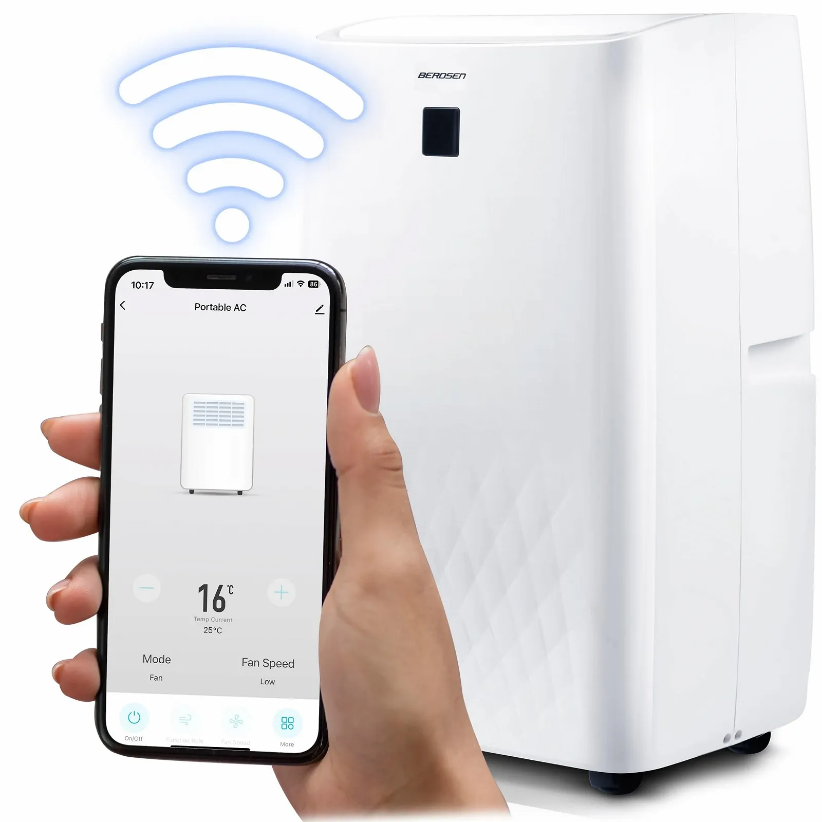 Мобильный кондиционер Berdsen 5-в-1 14000 BTU с функцией обогрева и WiFi Tuya Smart, фото №4