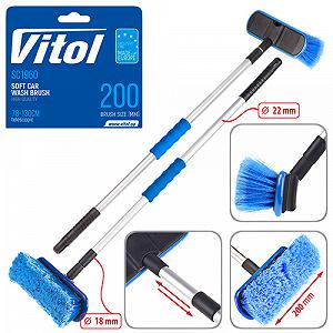 Щетка для мытья автомобилей телескопическая SC1960 длина 78-130 см - Фото 1