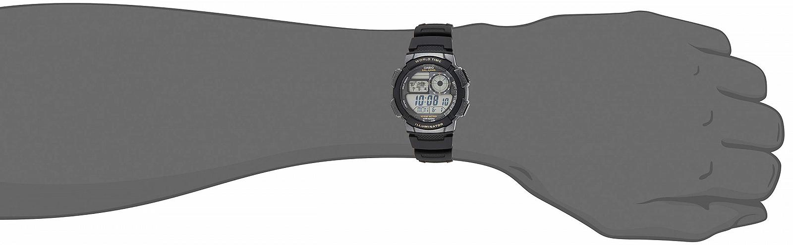 Годинник спортивний Casio AE-1000W-1AVCF чоловічий, корпус з смоли, ремінець чорний, фото №4