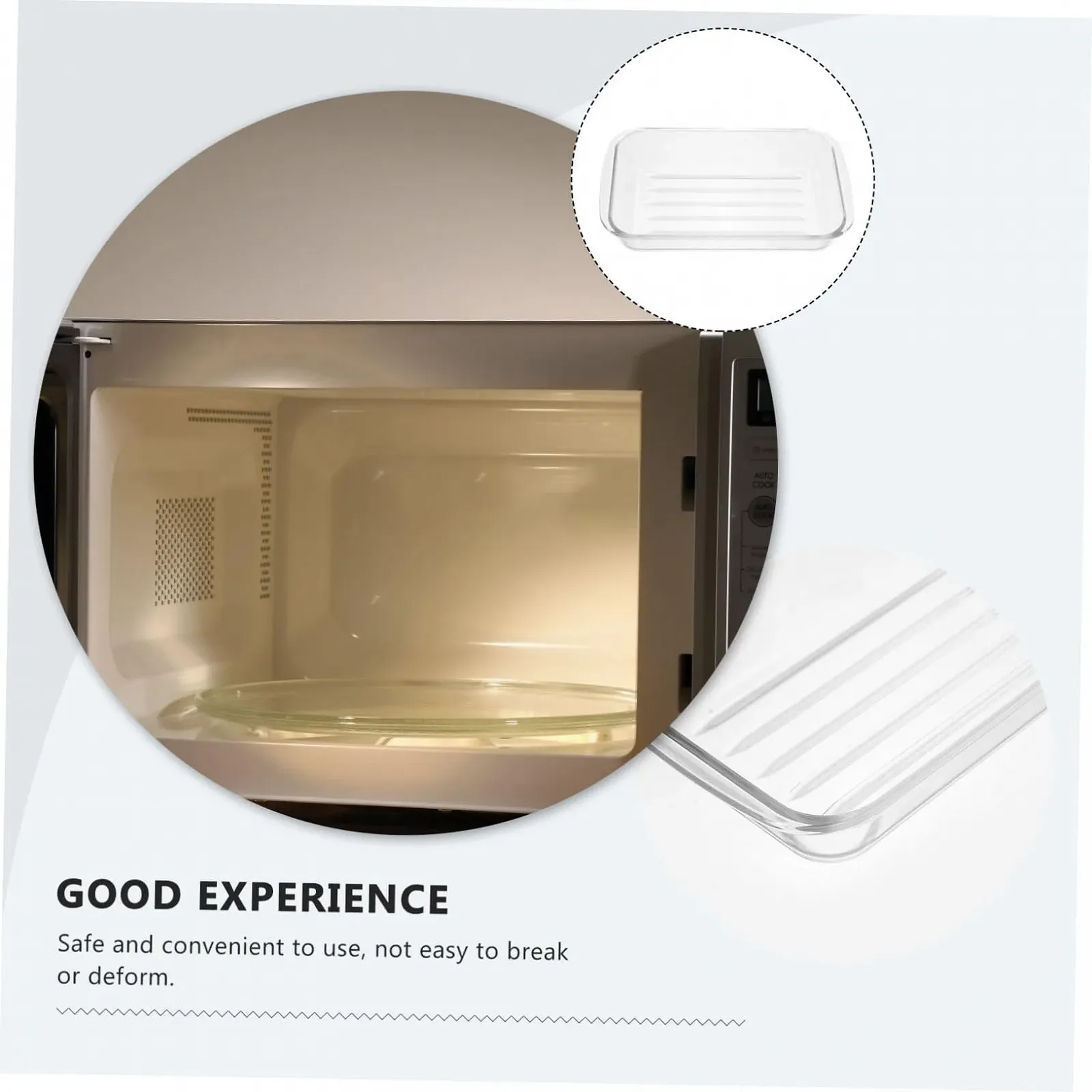 Форма для запікання скляна LIFKOME прямокутна з подвійними ручками Прозорий, фото №3 Форма для запікання скляна LIFKOME прямокутна з подвійними ручками Прозорий, фото №3