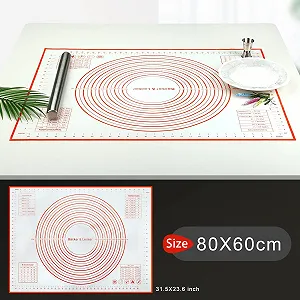 Килимок для випікання Bäcker & Lecker 80 x 60 см Антипригарний Нековзний з розміткою Помаранчевий synthetic.ua - Фото 1