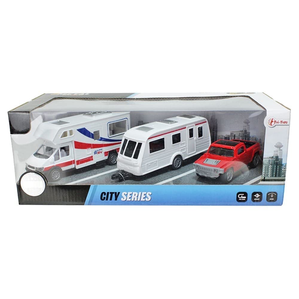 Игрушка BEMIRO Toy Car Set Camper Caravan с выдвижным приводом, фото №3 Игрушка BEMIRO Toy Car Set Camper Caravan с выдвижным приводом, фото №3