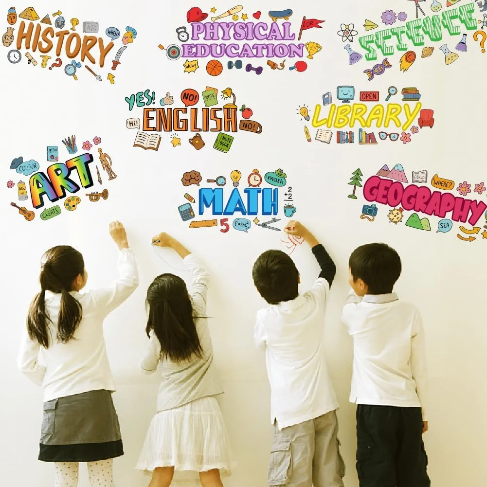 Наклейка на стіну SUPERDANT Навчальні предмети плакат для класу знімна 96 x 30 см, фото №1