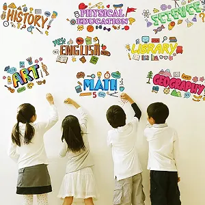 Наклейка на стіну SUPERDANT Навчальні предмети плакат для класу знімна 96 x 30 см - Фото 1