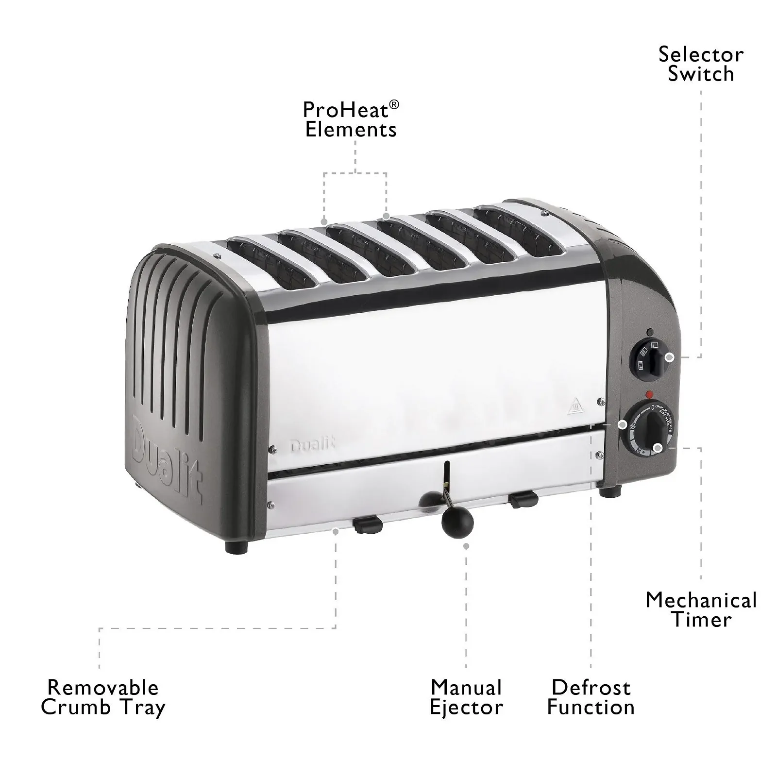 Тостер Dualit E269 на 6 скибочок, фото №4 Тостер Dualit E269 на 6 скибочок, фото №4