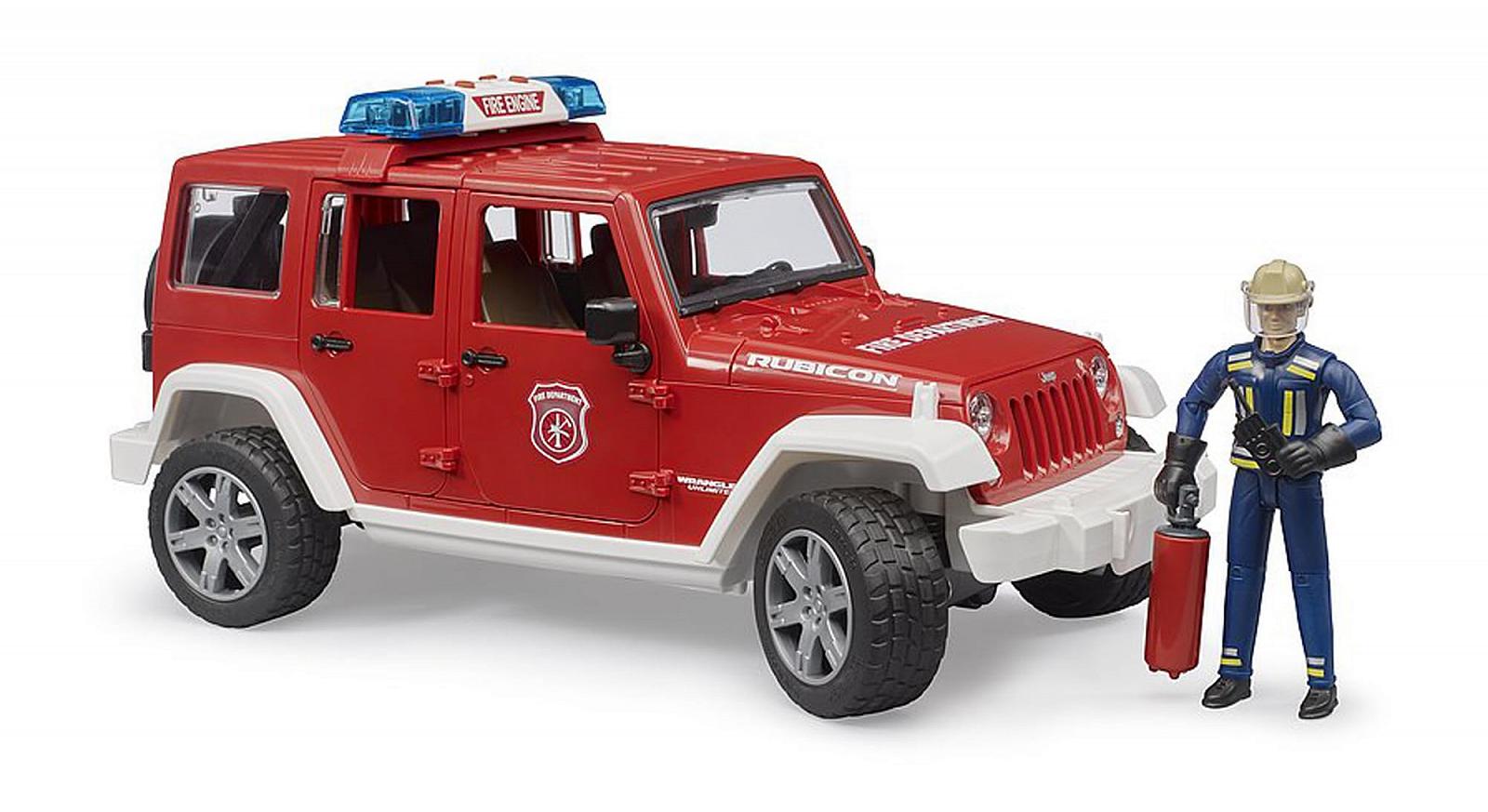 Іграшковий автомобіль Bruder Jeep Wrangler Unlimited Rubicon Fire Department Vehicle з набором пожежника, фото №1