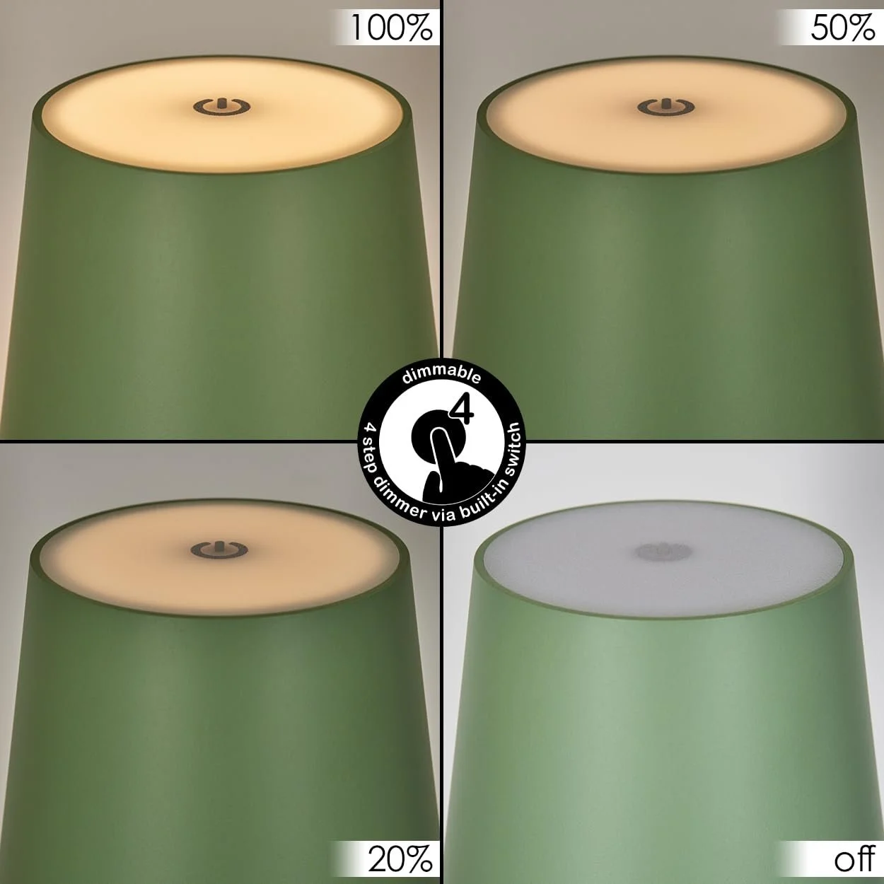 Настільна лампа HOFSTEIN Allen LED 2,5 Вт 320 Люмен 3000 Кельвін акумуляторна зелено-біла IP54, фото №3