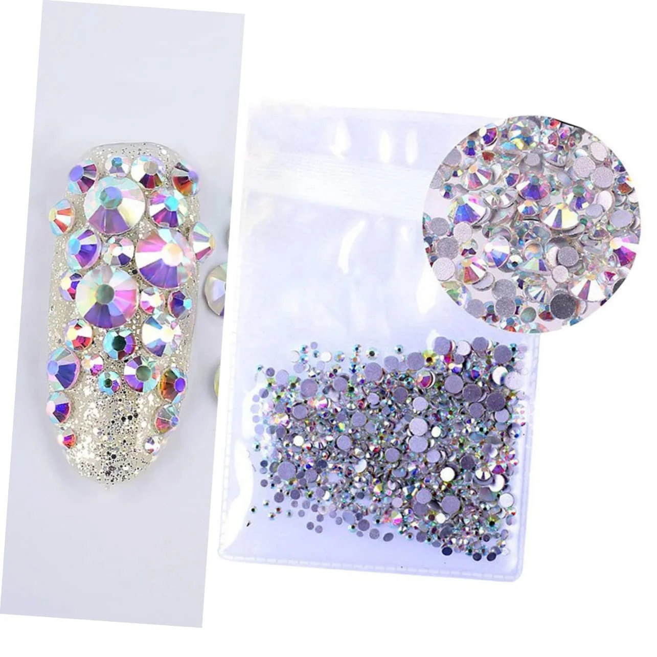 Стразы для ногтей Healeved, 1440 шт., Crystal AB, фото №4