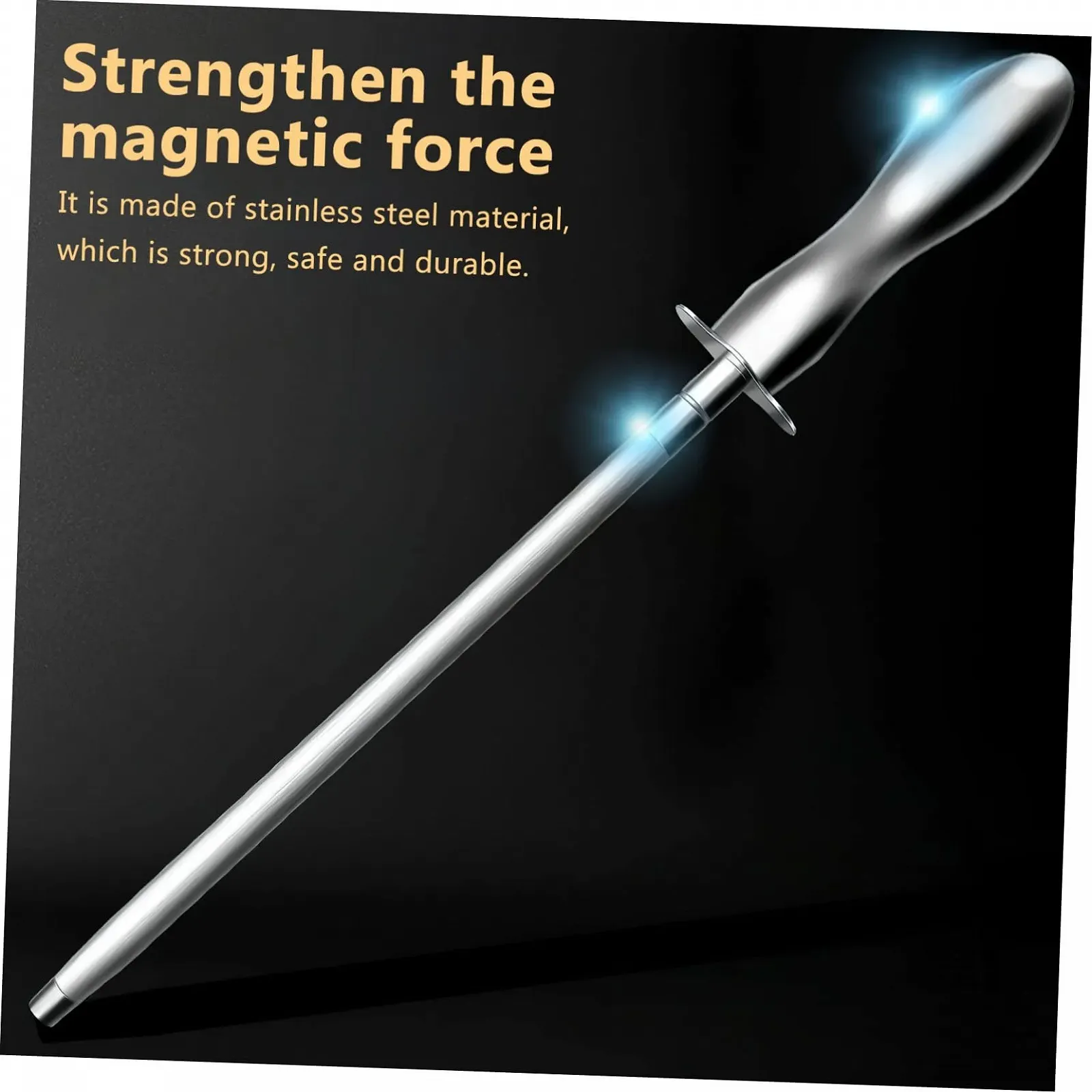 Мусат для ножей ручной нержавеющая сталь с большой рабочей поверхностью, фото №3