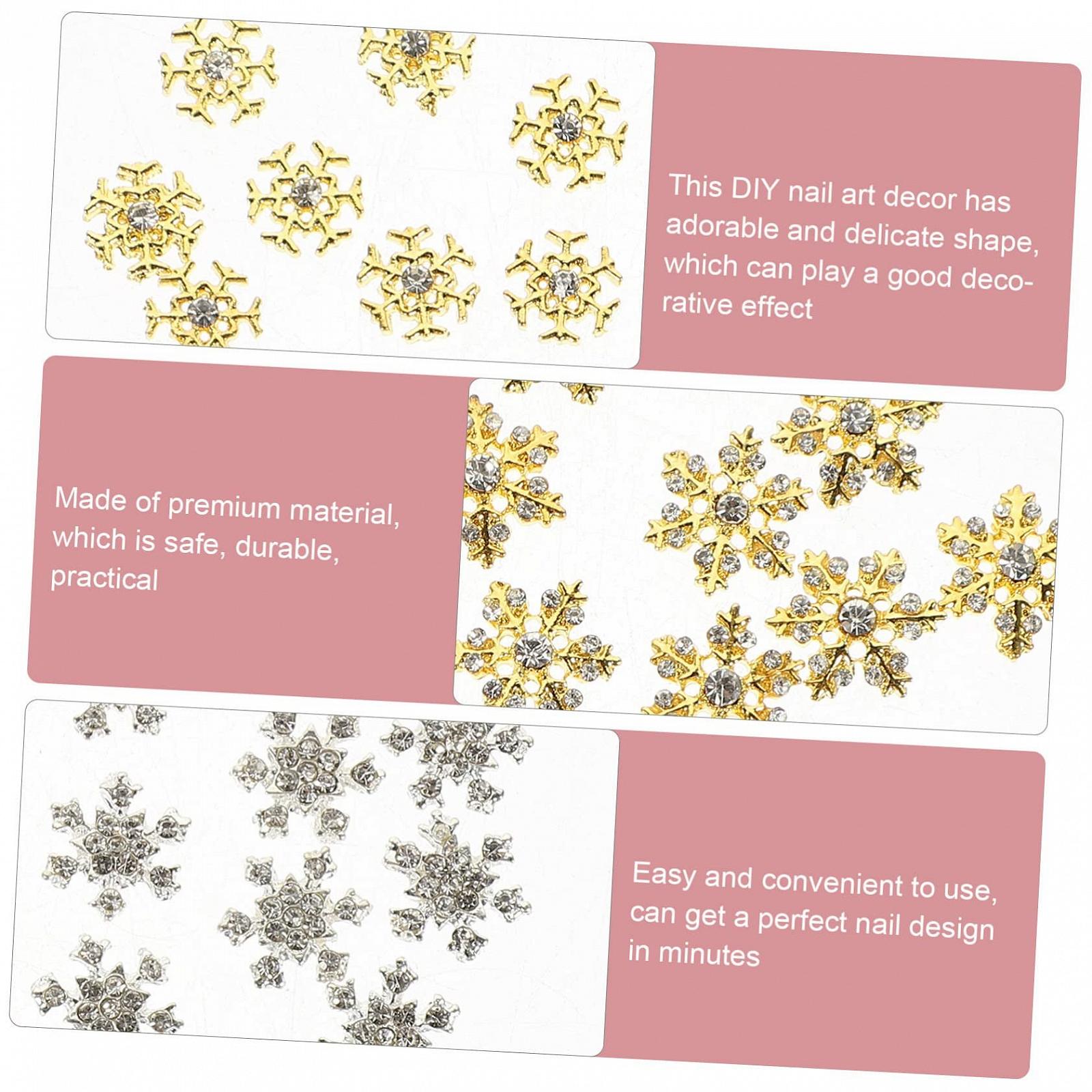 Украшение для ногтей Тип Снежинки Beavorty 200 шт. Стильное украшение для ногтей для творческого маникюра. Подходит для начинающих и профессионалов для праздников и особых случаев, фото №5