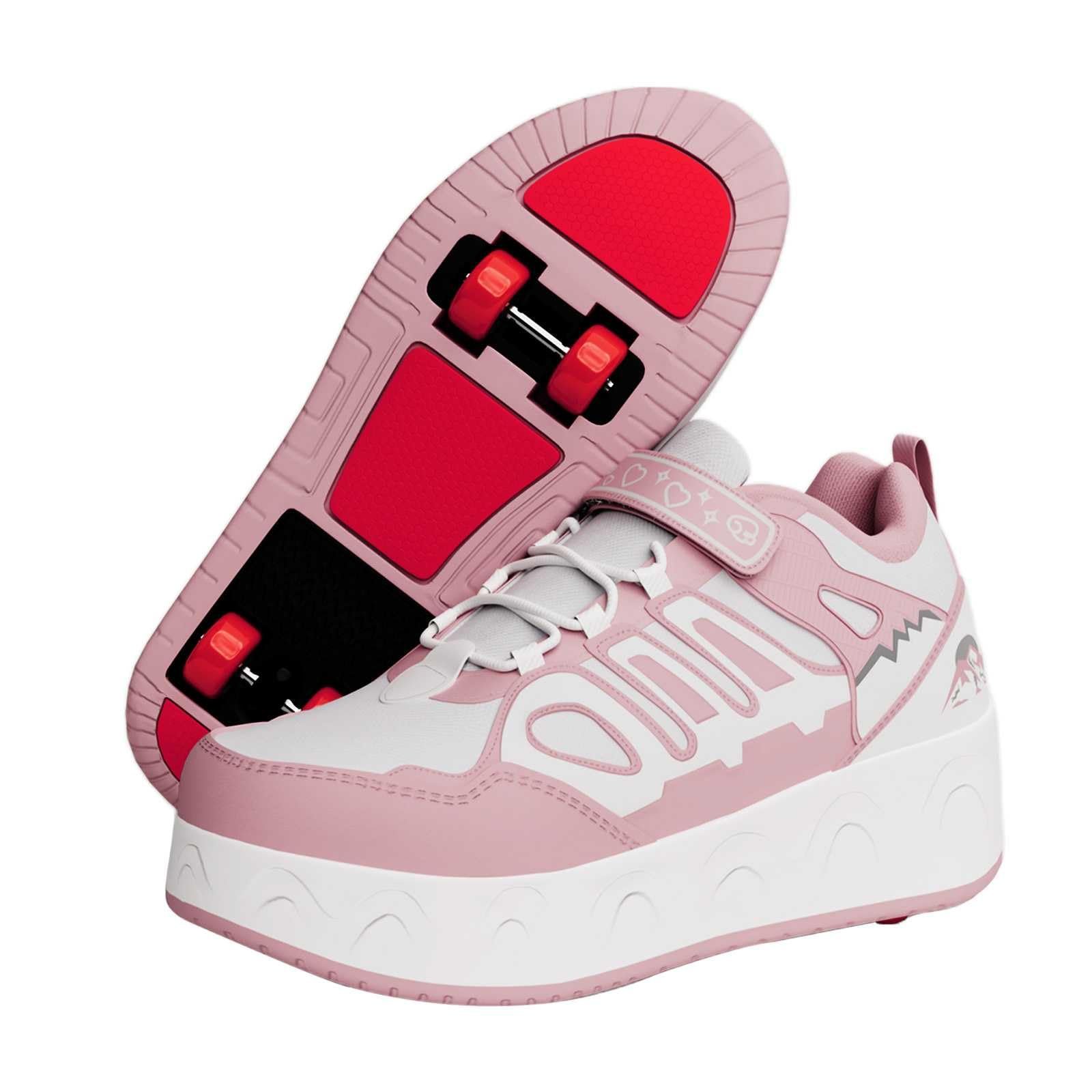 Кроссовки на колесиках и девочек, 2-в-1, со съемными колесиками, роликовые коньки, легкие, регулируемые, нескользящие, фото №1