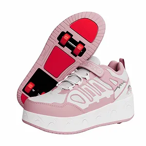 Кросівки на коліщатках і дівчаток, 2-в-1, зі знімними коліщатками, роликові ковзани, легкі, регульовані, нековзкі - Фото 1