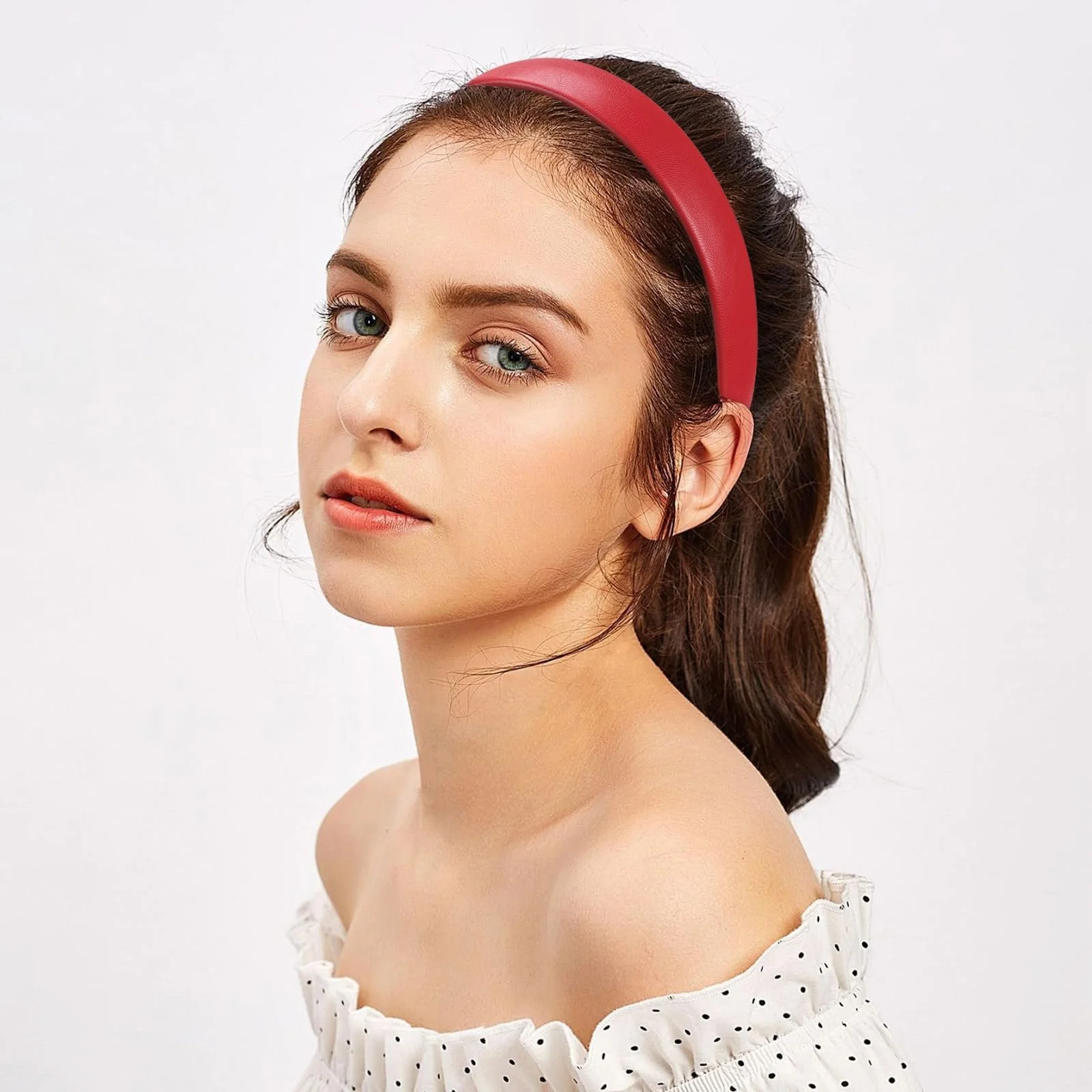 Обруч WantGor Шкірзамінник 2,5 см Червоний, фото №5