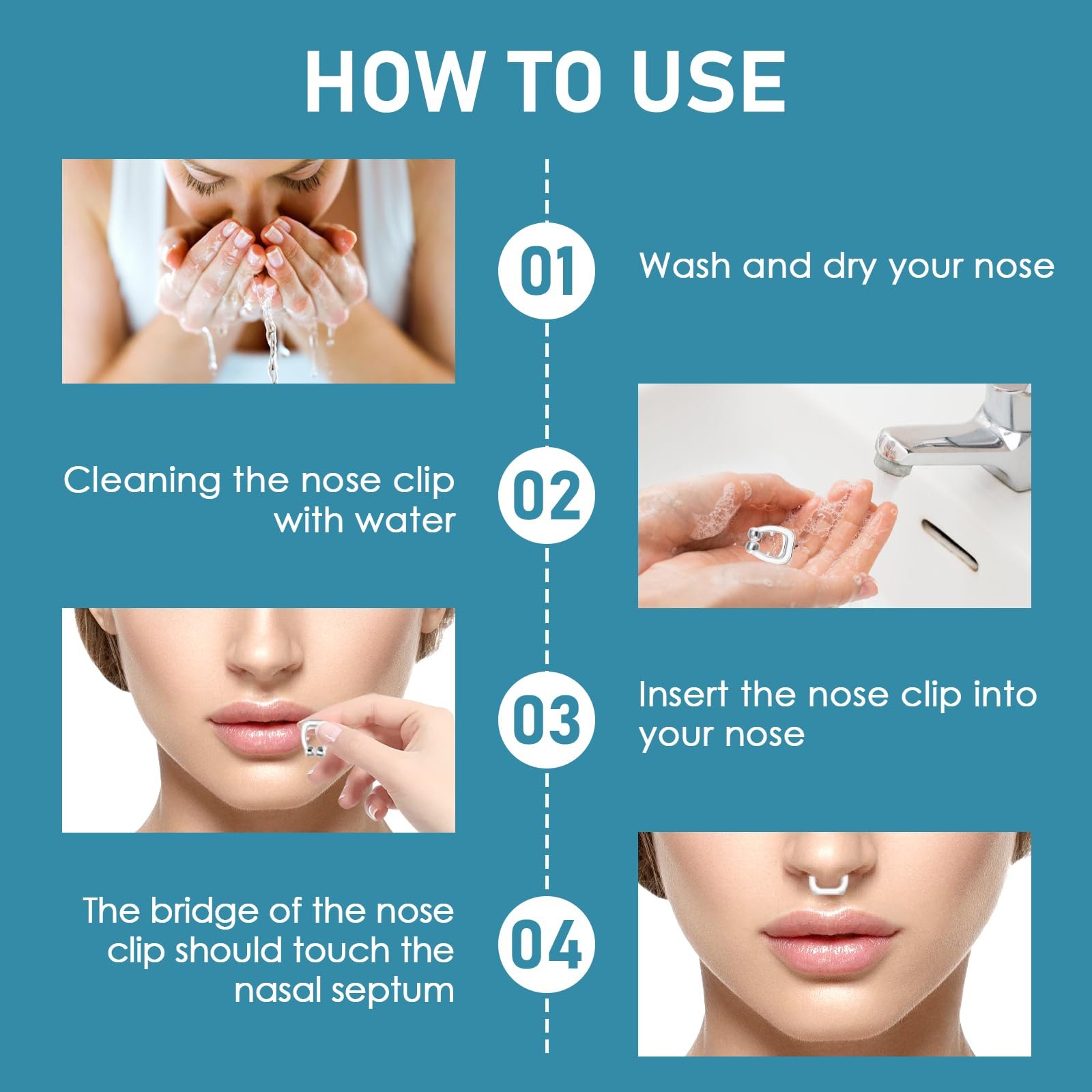 Набір 8 стоперів від хропіння, носовий затискач, фото №4