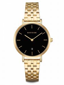 Женские часы Eastside 10080093 Аналоговые Кварцевый механизм Japan с браслетом из нержавеющей стали, жёлтое золото, без мотива - Фото 1