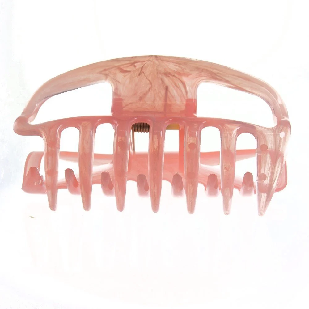 Заколка для волос открытая большая 10 см Salmon, фото №2