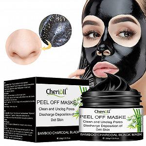 Маска для обличчя Вугільна маска від чорних цяток Bamboo для очищення пор Контроль жирності Очищення 200 г - Фото 1