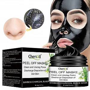 Маска для обличчя Вугільна маска від чорних цяток Bamboo для очищення пор Контроль жирності Очищення 200 г - Фото 1