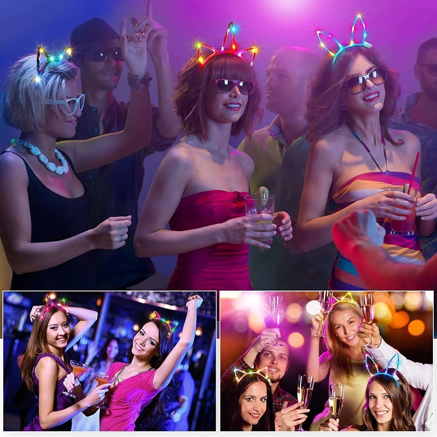 Набір обручів на голову зі світлодіодами, 12 штук, фото №6