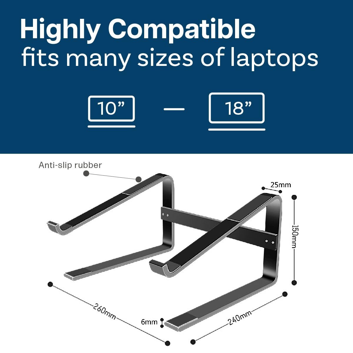 Подставка для ноутбука MMOBIEL Large 10-18 дюймов Алюминий, фото №4