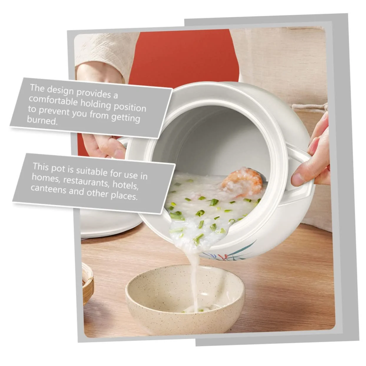 Керамічна каструля Sosoport багатофункціональна термостійка для тушкування та запіканок, фото №7