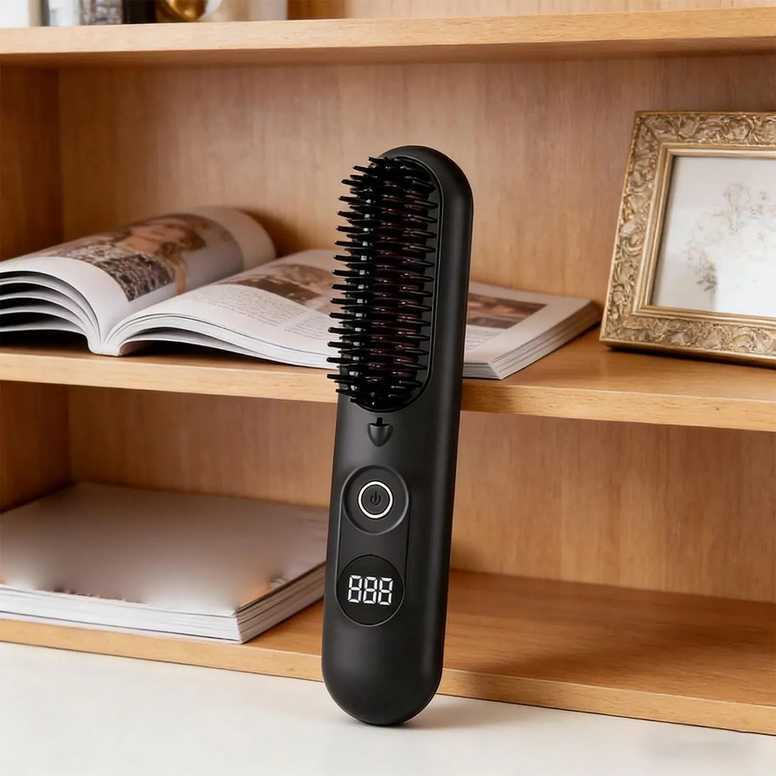Расческа-выпрямитель Wireless 3 уровня температуры керамическая ионная портативная, фото №2