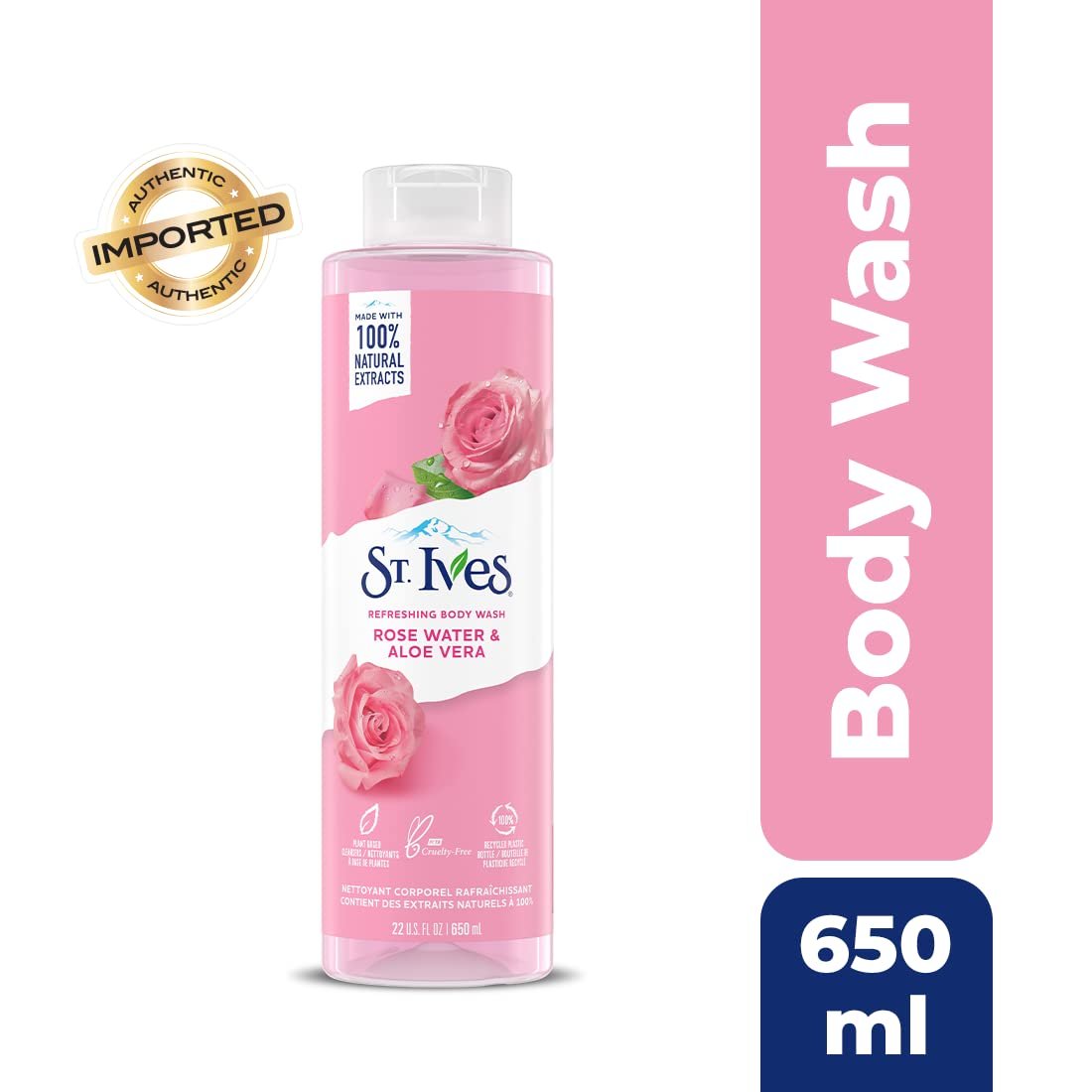 Гель для душа St. Ives Refreshing Rose Water and Aloe Vera 650 мл 473 мл, фото №2