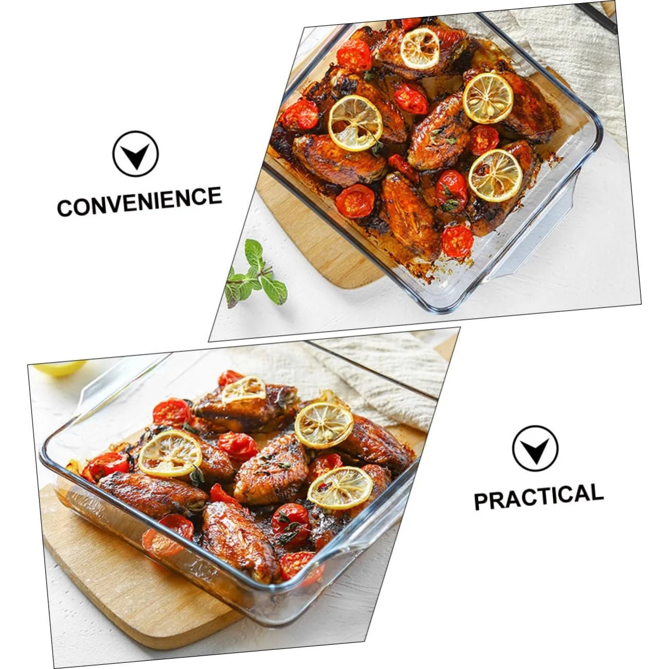 Форма для запекания Термостойкая Овальная с двойной ручкой Легкая очистка, фото №8