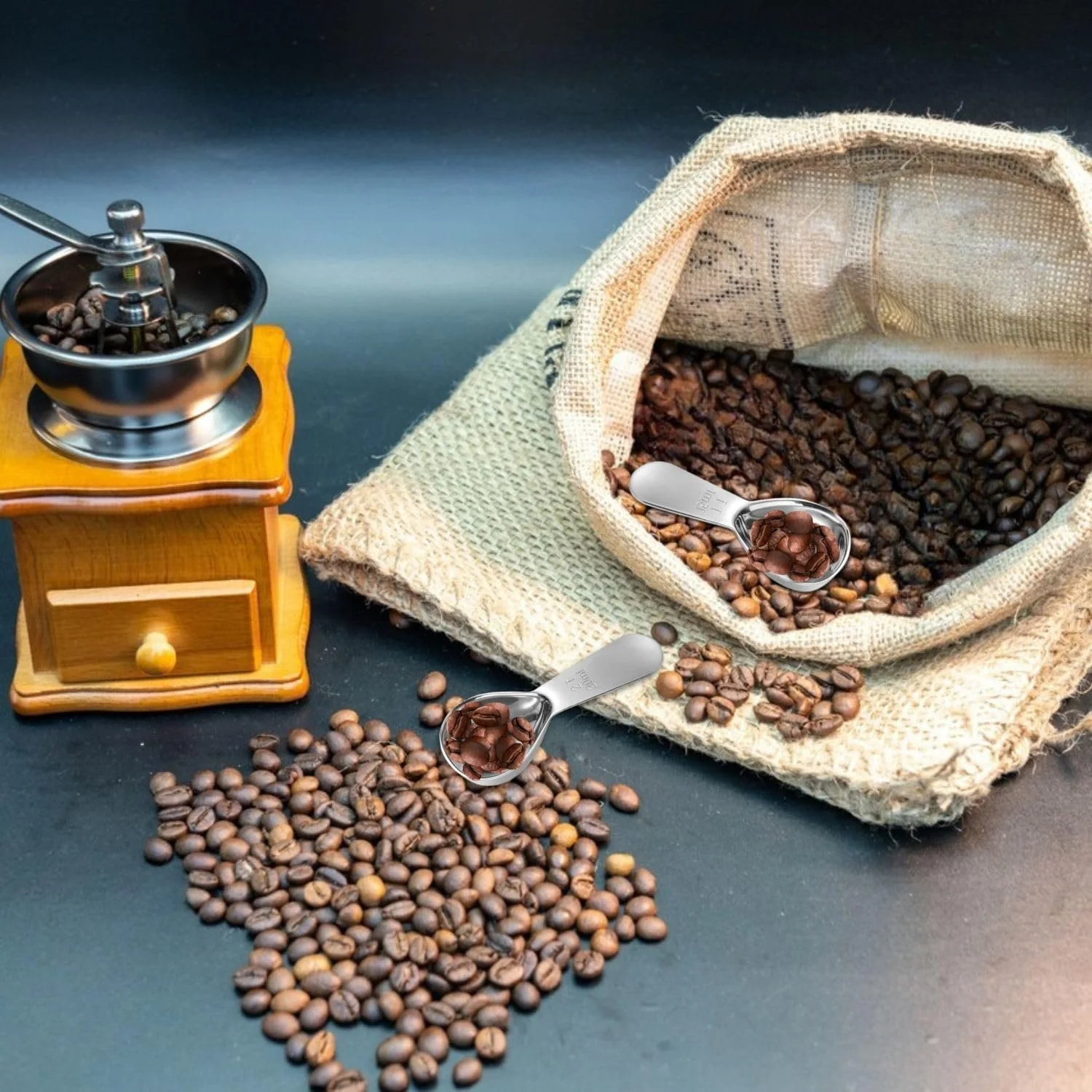 Мірні ложки для кави з нержавіючої сталі, 2 шт (30 мл + 15 мл), фото №6