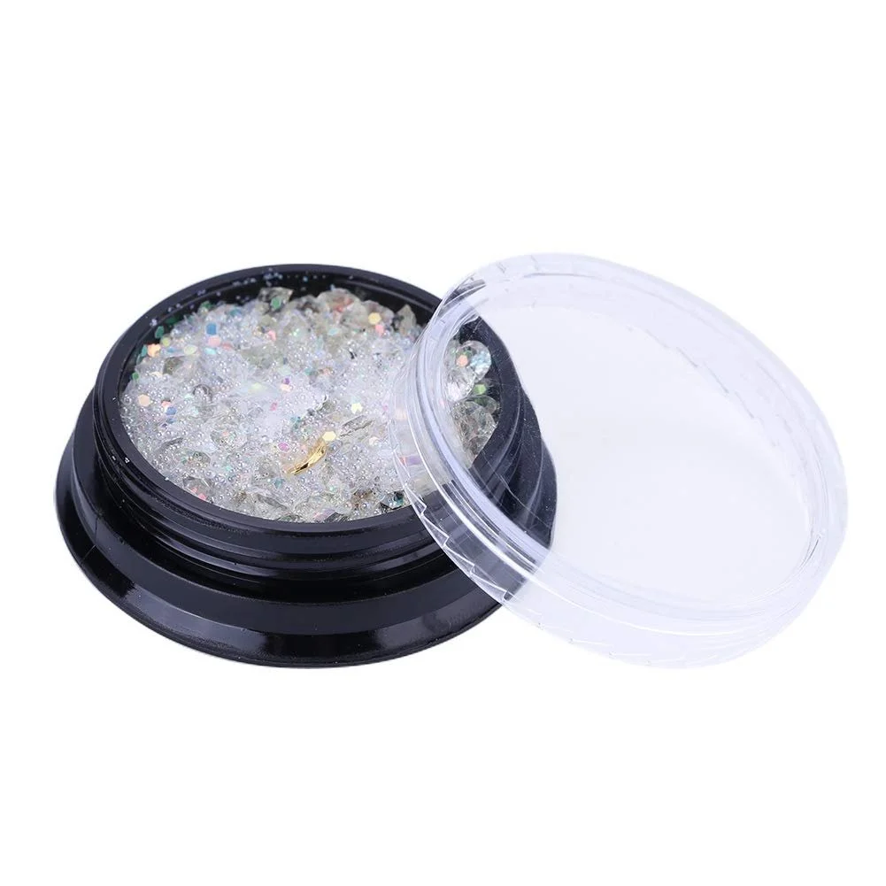 Стразы для ногтей Рождественские, Украшения для ногтей Рождественские сплавные блестки, Наклейки для маникюра, Ювелирные изделия DIY Украшения для ногтей (1# Белый AB + Серебряный сплав), фото №5