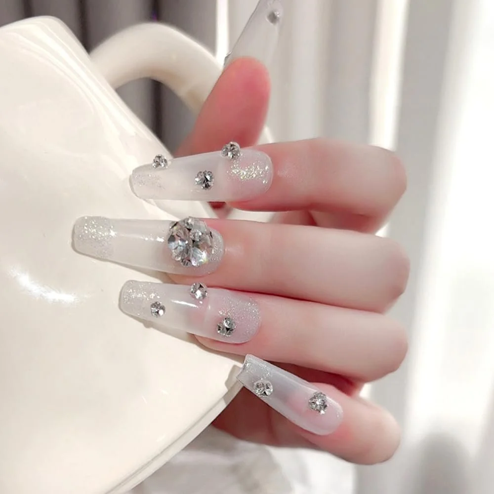 Кришталеві Стрази для Нігтів, Набір Різні Розміри, Міні, Білий Прозорий, фото №8