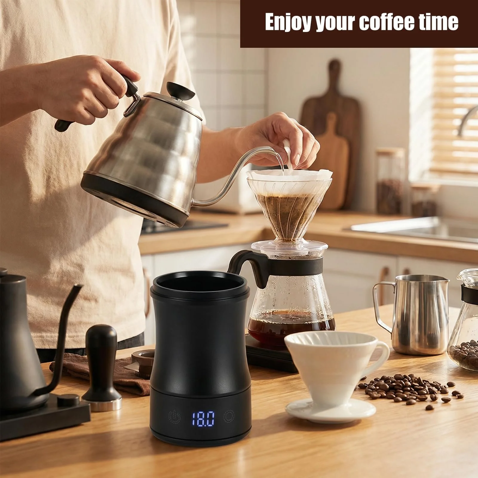 Міні-ваги для кави Digital Timer Rechargeable with Dosing Cup, фото №4