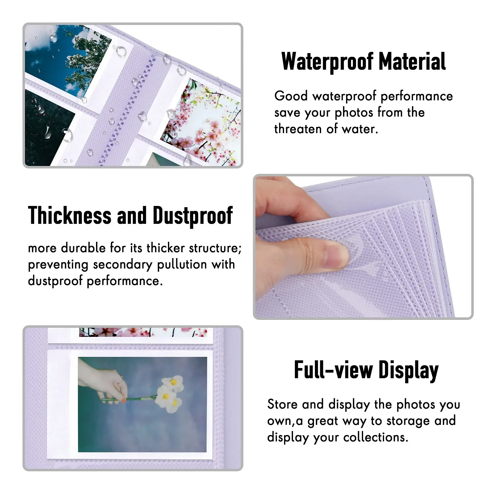 Чохол для камери Fujifilm Instax Mini 12 зі штучної шкіри з альбомом на 108 кишень фіолетовий, фото №5