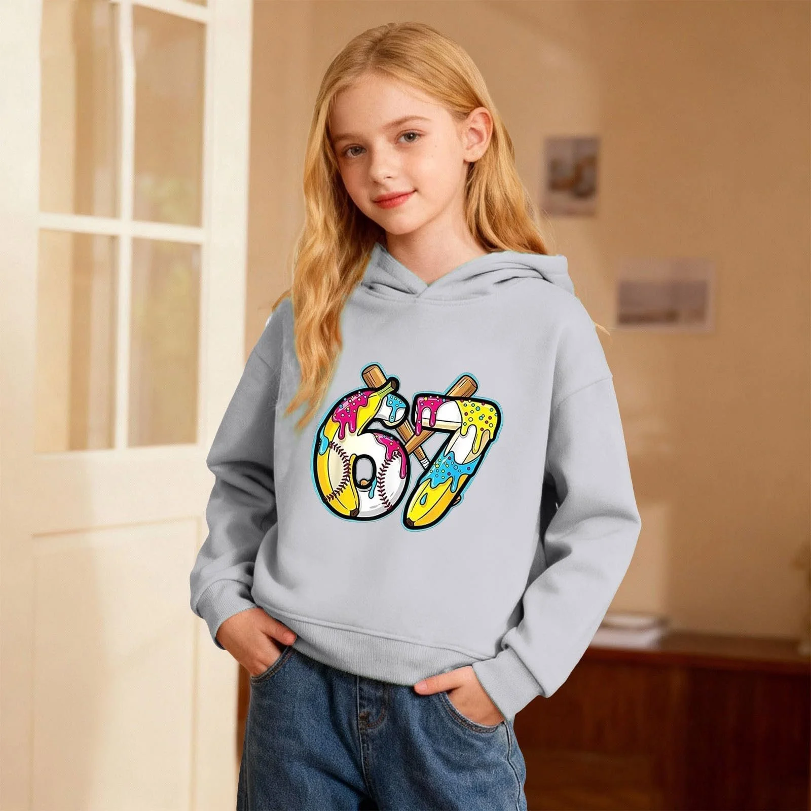 Толстовка Худи для мальчиков и девочек, уютная, мягкая, удобная, теплая, дышащая, повседневная, модная, на каждый день, с длинными рукавами, фото №4