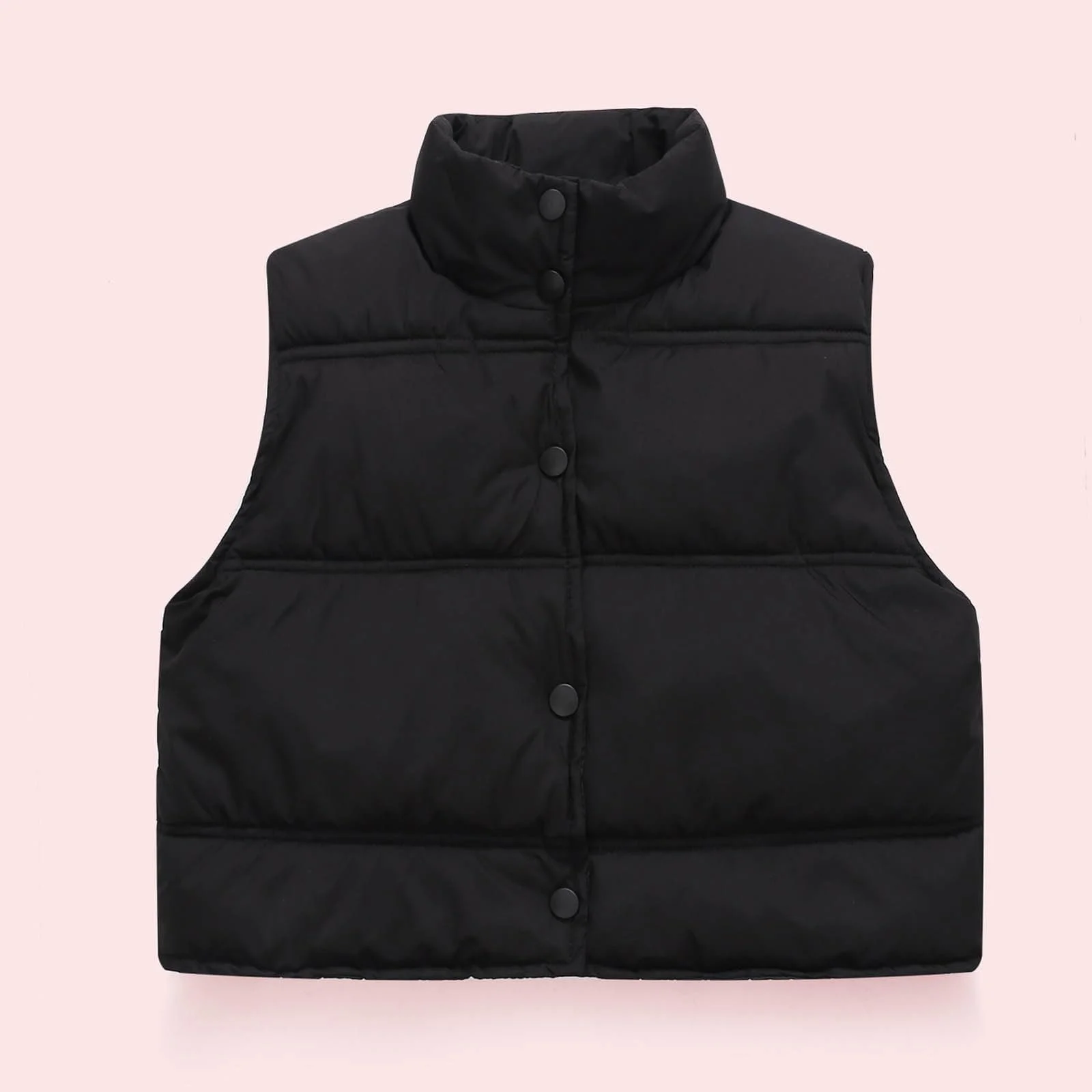 Детский стеганый жилет Безрукавка Легкий зимний теплый жилет для мальчиков и девочек Модный спортивный жилет Переходной жилет Куртка со стойкой воротником Жилет Softshell Застежка на пуговицах Зимнее пальто 2-10, фото №3