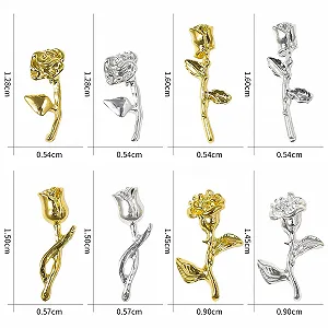 3D Троянда Сплав 40шт Золотий, Срібний synthetic.ua - Фото 1