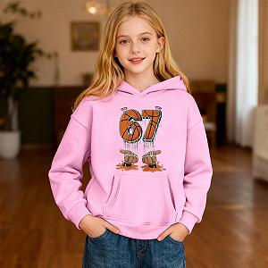 Пуловер Generisch 67 Детский, Six Seven Толстовка Детская, Свитшот для мальчиков и девочек 6 7 с принтом, Уютные Повседневные Свитшоты Уличная одежда Лонгслив Унисекс synthetic.ua - Фото 1