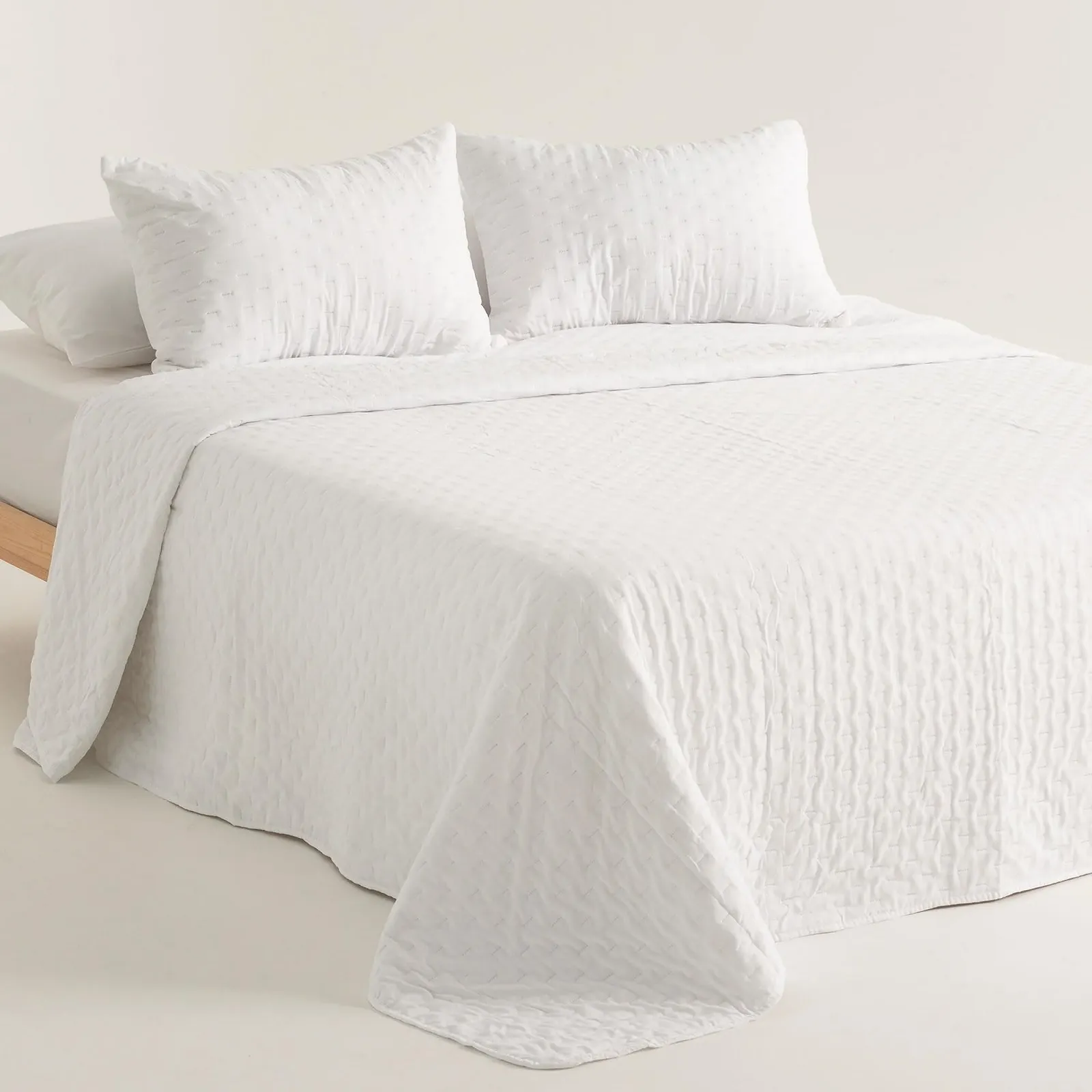 Покрывало GAMUSI для кровати 80/90 см Легкое Переходное Весеннее Летнее стеганое 180 x 270 см Белое, фото №1