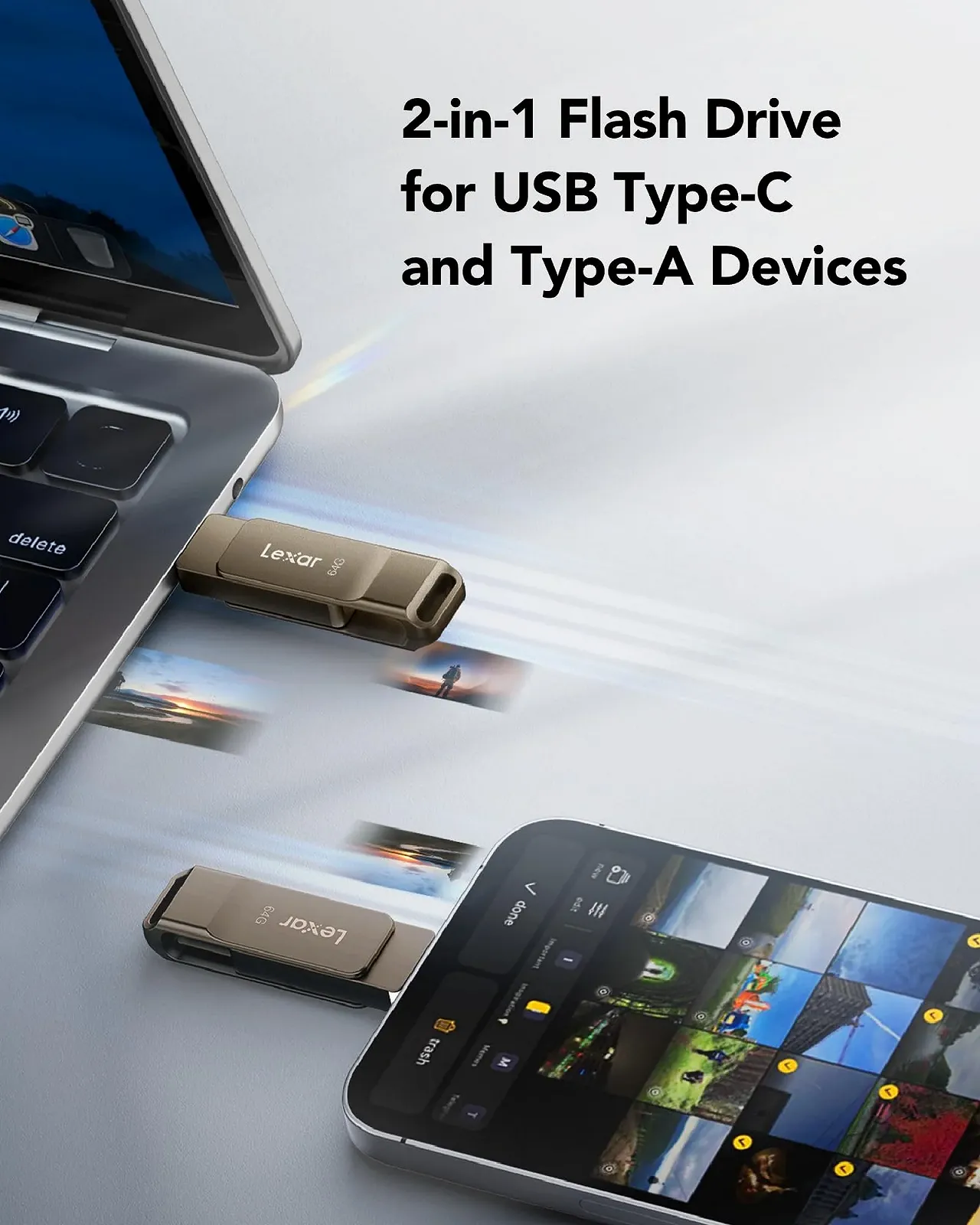 USB-накопичувач Lexar JumpDrive D40E 64GB USB 3.2 Gen 1 Type-C Titanium Grey, фото №3 USB-накопичувач Lexar JumpDrive D40E 64GB USB 3.2 Gen 1 Type-C Titanium Grey, фото №3