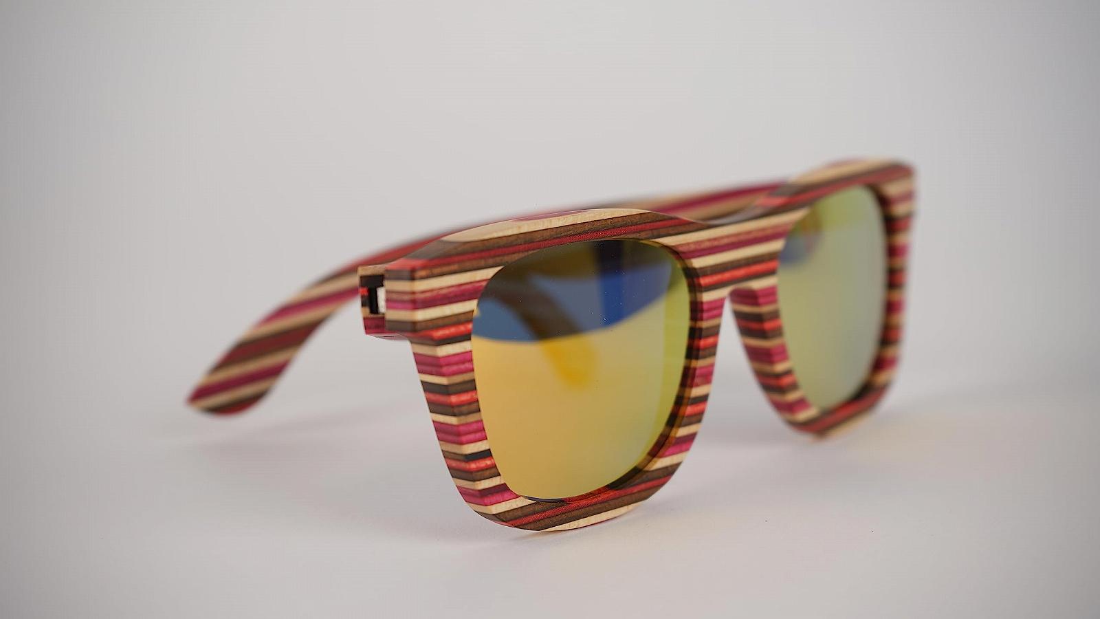 Женские деревянные очки Rizes, красные, фото №3