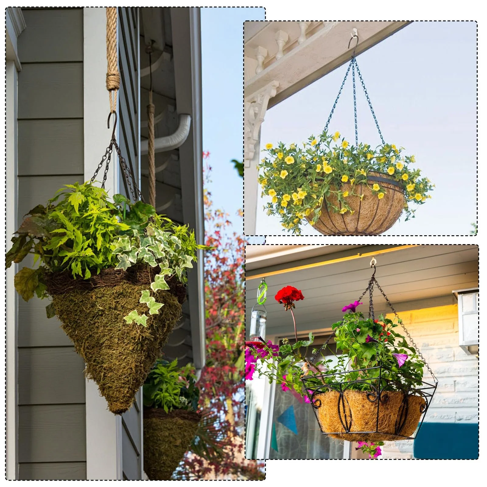 Цепь для подвесных корзин Pack of 6 40 см металлическая Черная, фото №7