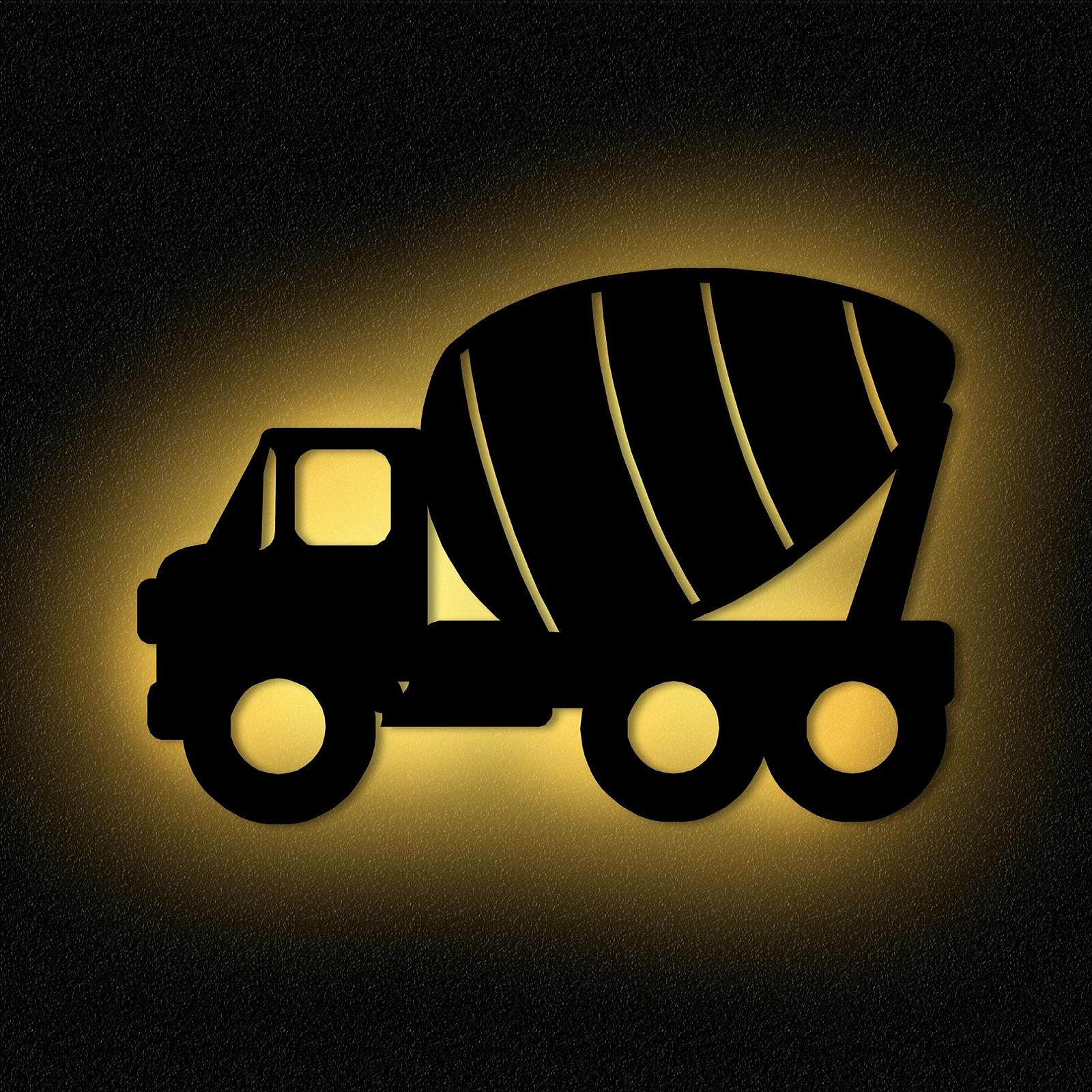 Настенный светильник Concrete Mixer Vehicle I Night Light Children's Room MDF Wood Battery Operated, фото №1 Настенный светильник Concrete Mixer Vehicle I Night Light Children's Room MDF Wood Battery Operated, фото №1