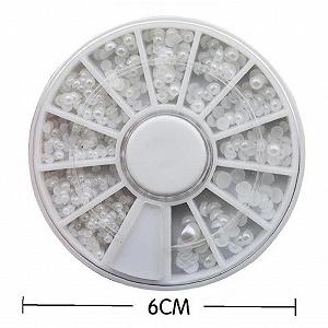 Перлина для нігтів Біла Різні розміри synthetic.ua - Фото 1