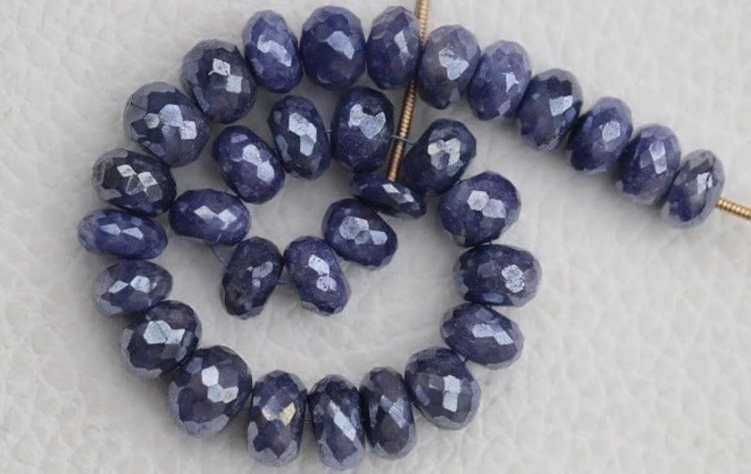 Бусины из натурального серебристого камня рондель граненые 7-8 мм нить длиной 7 дюймов для изготовления ювелирных изделий ожерелья браслета, фото №1